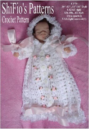 Crochet pattern doll 10"-12" & 14"-16" UK & USA Terms #79