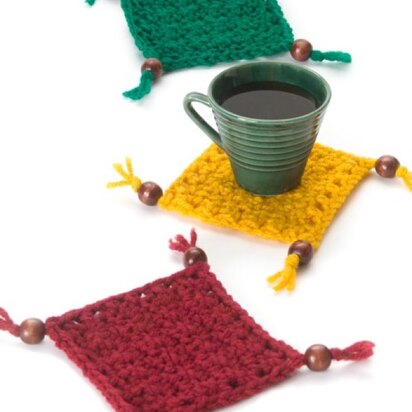 Coaster Set in Red Heart Super Saver Economy Solids - LW2248
