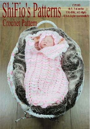 Crochet Pattern crocodile stitch cocoon UK & USA Terms #183