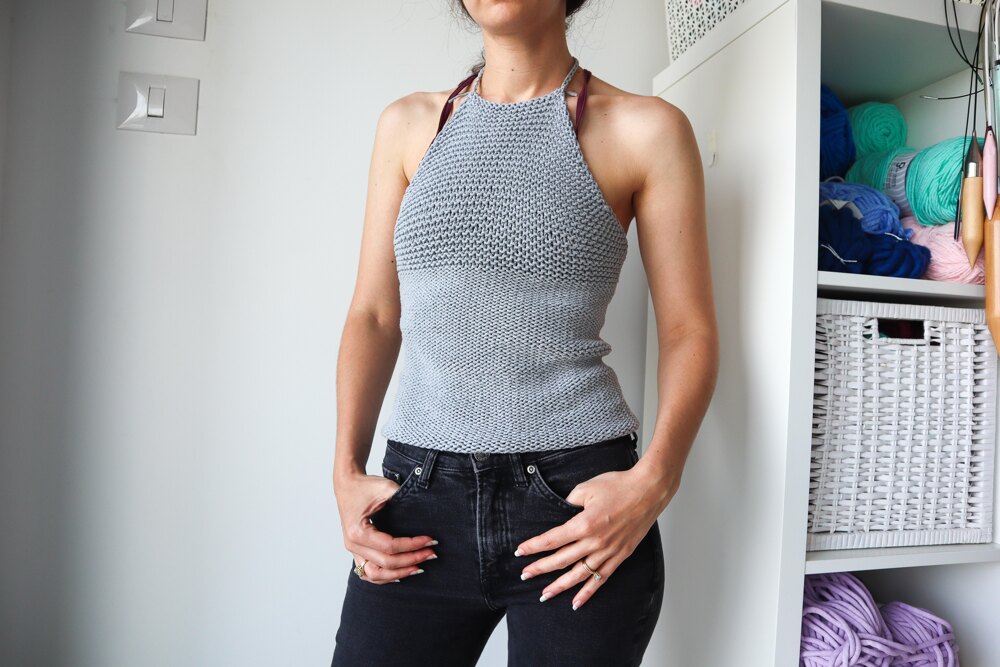 Knit Halter Top, Easy Pattern