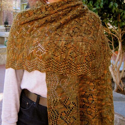 Mrs. Montague's Wide Bordered Lace Wrap