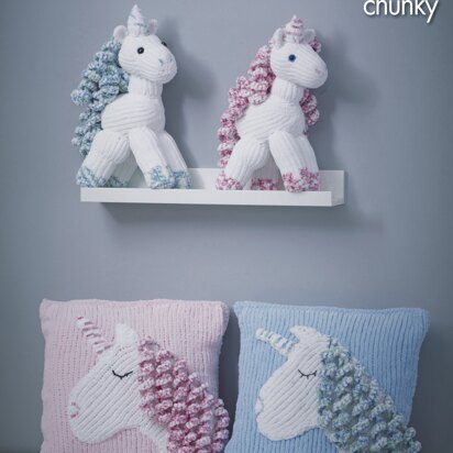 Unicorn & Cushion in King Cole Yummy - 9087 - Downloadable PDF