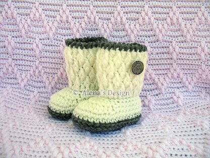 Silver Button Baby Booties