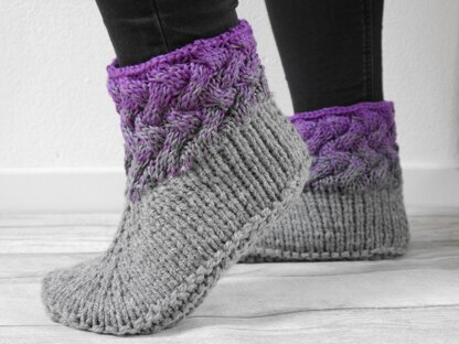 Knitting Pattern - Slippers "Braidies" - Size 33-48 (US 2-14) No.180E