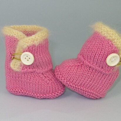 FREE Baby Fur Trim One Button Booties Bootees