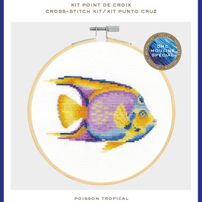 DMC Tropical Fish Cross Stitch Kit (with 7in hoop) - 7in