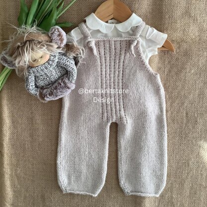 Grey Dungarees Knitting Pattern