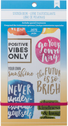 American Crafts Planner Stickers 12-Page Book 4.75"X9" - Inspirational Life