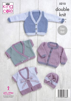 Cardigans, Coat & Hat in King Cole Baby DK - 5215 - Downloadable PDF