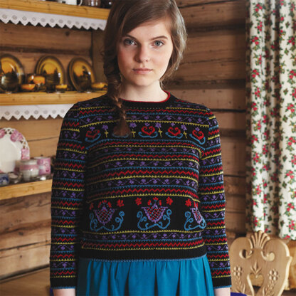 Agatha Fair Isle Sweater - Jumper Knitting Pattern for Women in Debbie Bliss Rialto 4ply