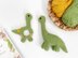 Crochet dinosaur Brontosaurus toy and baby teething rattle amigurumi pattern