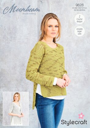 Crochet Jumper & Cardigan in Stylecraft Moonbeam - 9628 - Downloadable PDF