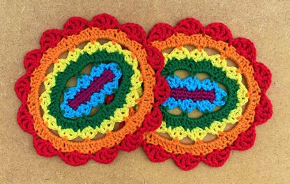 Rainbow oval coaster II by HueLaVive