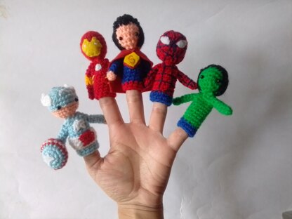 5 Titeres de Dedo Superheroes full