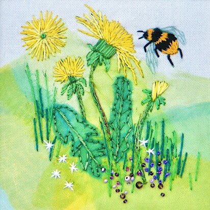 Rowandean Dandelion and Bumble Bee Embroidery Kit