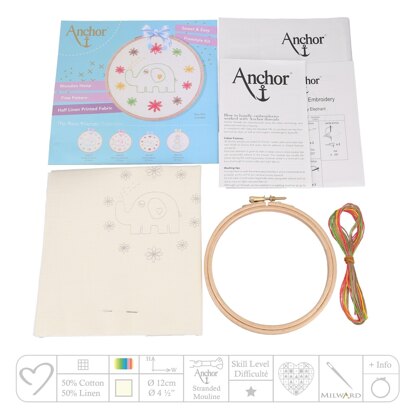 Anchor Baby Elephant Embroidery Kit
