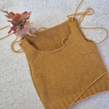 Sleeveless Gold Baby Jumper (PDF): 3, 6, 12 Months,