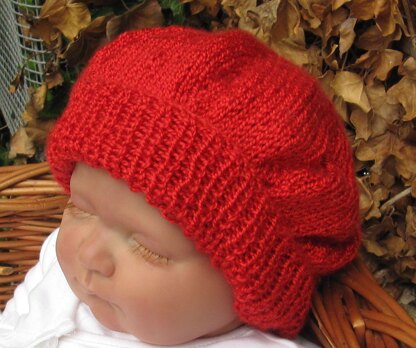 Baby Red Silk Tam Hat