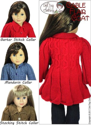 Cable Flair Coat for 18 inch Dolls