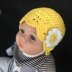 Daisy Baby Cardigan Hat and Booties Set