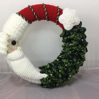 Santa and Christmas Tree Wreath