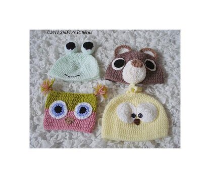 Crochet pattern Baby Animal Hats UK & USA Terms #171