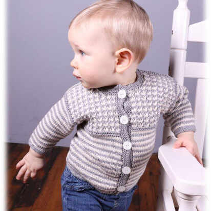 Baby Cardigan in Plymouth Yarn Cashmere De Cotone - 3008