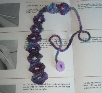 Knitted Button Bookmark