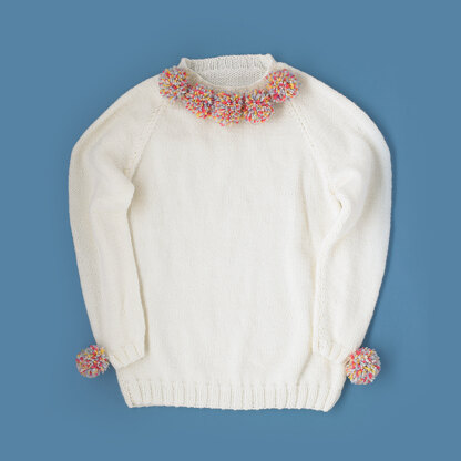 Jingle Pom Sweater - Free Knitting Pattern in Paintbox Yarns Baby DK