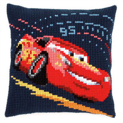 Vervaco Cars Lighting McQueen Cushion Cross Stitch Kit - 18cm x 70cm