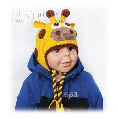 Giraffe Earflup Hat Crochet Pattern