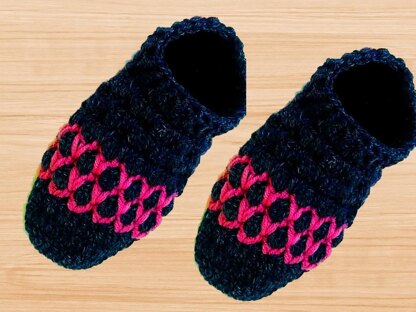 A crochet Purple & Blue men shoes