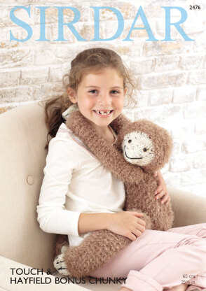 Sloth Toy in Sirdar Touch & Hayfield Bonus Chunky - 2476 - Downloadable PDF