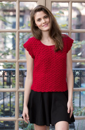 Shell Stitch Top in Red Heart Luster Sheen - LW4105 - Downloadable PDF ...