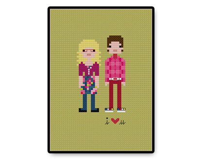 Bernadette and Howard In Love - PDF Cross Stitch Pattern