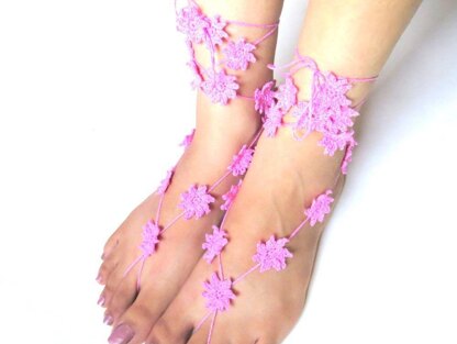 Mini flowers barefoot sandals