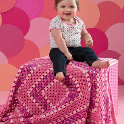 Make it Pink Blanket in Red Heart Soft Baby Steps Solids and Gumdrop - LW4385 - Downloadable PDF