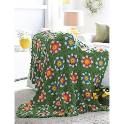 Field of Flowers Blanket in Bernat Super Value