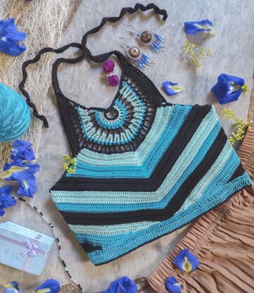 Amari Halter Top pattern by Leah Lubotsky