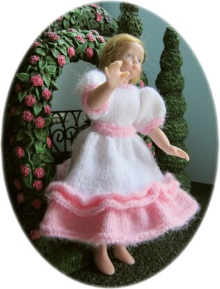 1:12th scale girls ruffled dress