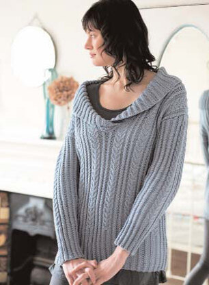 "Rachel Sweater" - Sweater Knitting Pattern For Women in Debbie Bliss Cashmerino Aran - CMC08