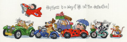 Bothy Threads Happiness is a Way of Life Cross Stitch Kit - 60cm x 20cm