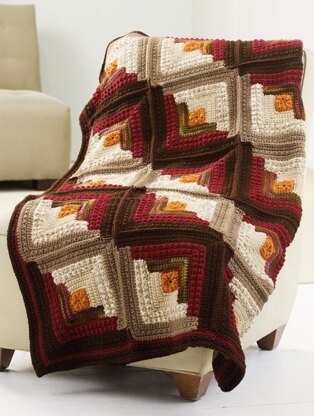 Log Cabin Comfort Throw in Red Heart Super Saver Economy Solids - WR1861
