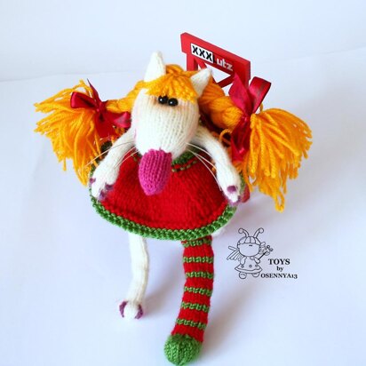 Rat Mischievous red-haired - knitting pattern
