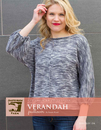 Verandah Pullover in Juniper Moon Farm Findley DK Dappled - J25-02