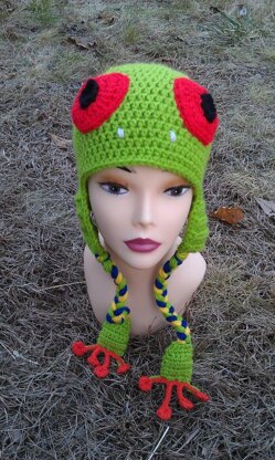 Red-Eyed Tree Frog Earflap Hat