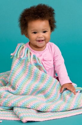 Pretty in Pastels Baby Blanket in Red Heart Soft Baby Steps Solids - LW3513