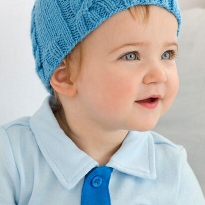 Cabled Baby Hat in Red Heart Baby - LW3823EN