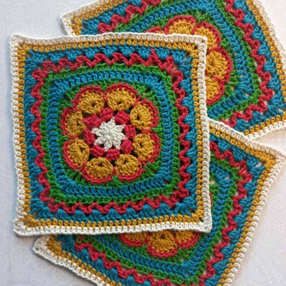 Flower 9-inch Blanket Square