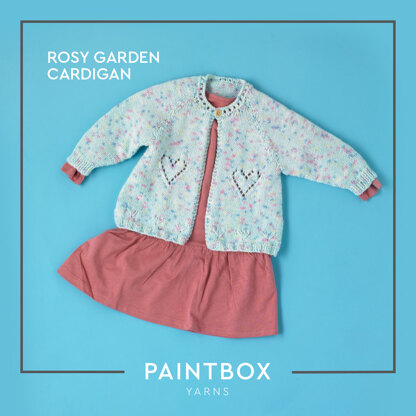 Rosy Garden Cardigan - Free Knitting Pattern For Babies in Paintbox Yarns Baby DK Prints by Paintbox Yarns